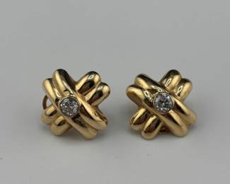 14k clip on earrings with diamonds