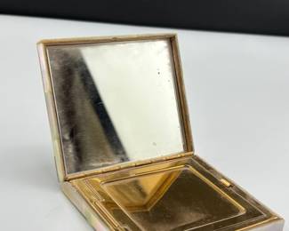 1950s mint condition mother of pearl compact