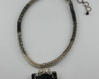 Sterling silver and Onyx Statement Necklace, Purchased at Dandelion boutique
