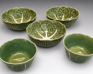 Portugal Bordallo Pinheiro Cabbage-Leaf Bowls