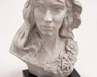 Sculptural Female Bust On Plinth