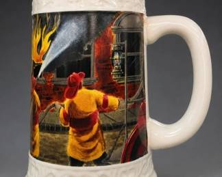 Thailand Papel Giftware Ceramic Firefighter Stein