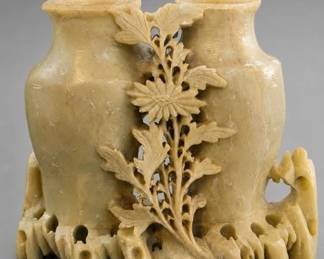 Vintage Chinese Soapstone Double Vase