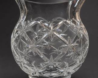 Clear Cut-Glass Starburst Vase