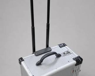 Silver-Tone Rolling Equipment Case
