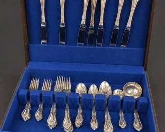 Vintage Flatware Set w Case Silverplate Japan
