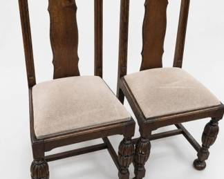 Jacobean Upholstered Wooden Dining Chairs