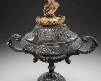 Vintage Bronze Figural Incense Burner / Lamp