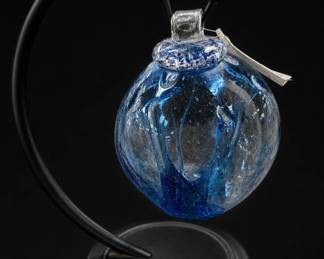 Blue Kitras Art-Glass Ball & Stand