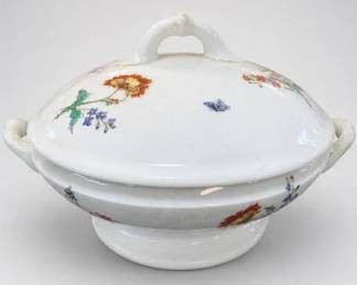 Floral & Butterfly Decoration Covered Tureen