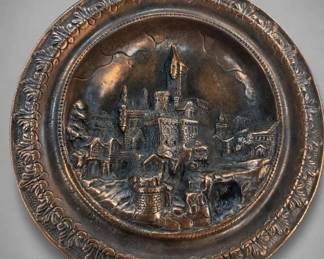 Large Metal Round Decorative Wall Plaque
