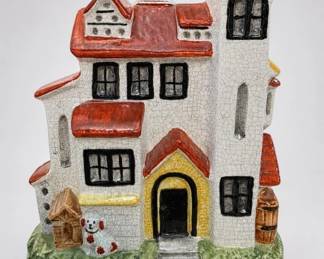 Staffordshire Pottery Cottage Coin Bank