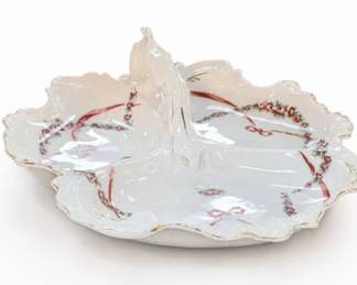 White Three-Section Divided Serving Dish