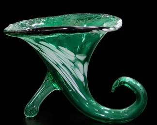 Murano Decorative Art-Glass Cornucopia Vase