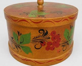 Painted Wooden Lidded Box