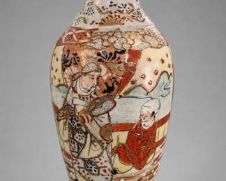 Japanese Satsuma Crackle-Glaze Figural Vase