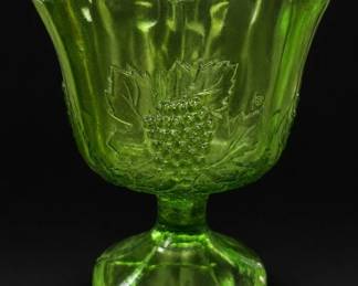 Anchor Hocking Pattern Green Glass Grape Compote