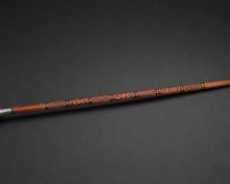 Long Carved Wooden Walking Stick