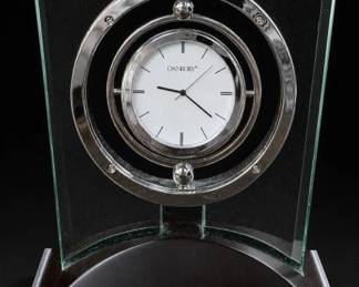 Danbury Glass Wood Mantel Clock