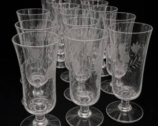 Etched Floral Glass Goblet Collection