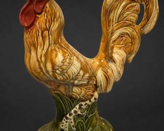 Handmade Ceramic Rooster Figurine
