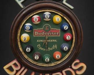 Budweiser / Pool Wall Clock