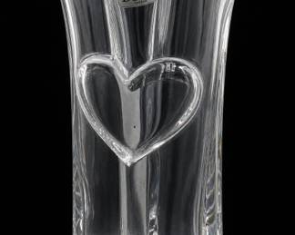 Boda Raised Heart Glass Vase
