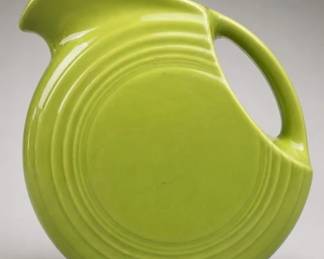 Fiesta Green Glazed Ceramic Disc Pitcher
