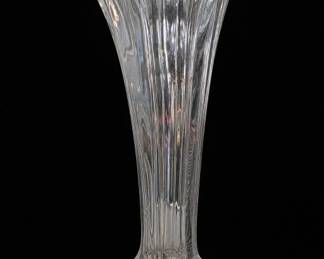 Large Swung Clear Glass Fluted Vase