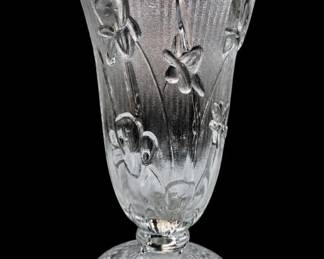 Clear Glass Floral Pedestal Vase