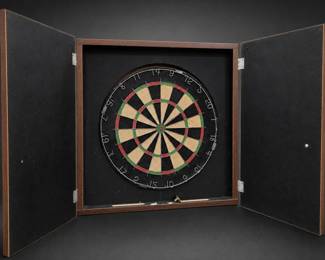 Wooden Dartboard Cabinet Set