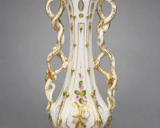 Art Nouveau-Style Ceramic Floral Urn
