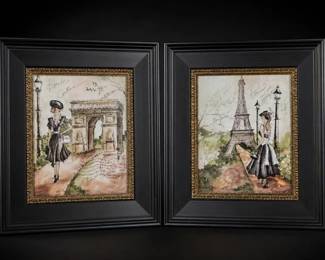 Framed Paris Fashion Illustrations