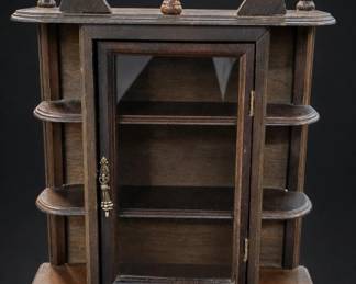 Wooden Glass-Front Display Cabinet