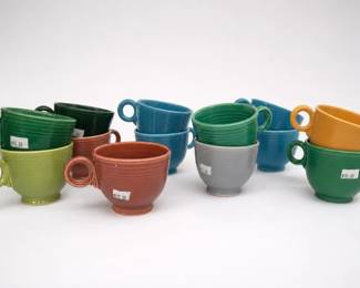 Ribbed Fiesta Ceramic Coffee Mugs