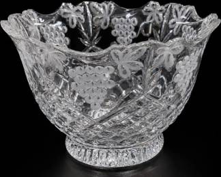 Large Grape Theme Glass Bowl