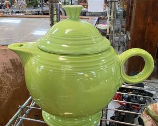 Fiesta Green Glazed Ceramic Teapot