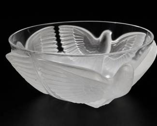 Cristal D'Arques Paloma Bird & Feather Glass Bowl