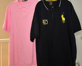 Polo Ralph Lauren Performance Polo Shirts - Black Polo 67 Training and Pink Classic Fit