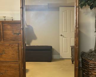 Vintage Faux Bamboo Floor Mirror