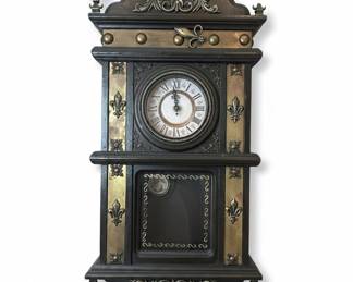 Vintage French-Style Wall Clock with Fleur-de-lis Motifs