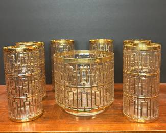 Imperial Glass Shoji Trellis Gold Glassware