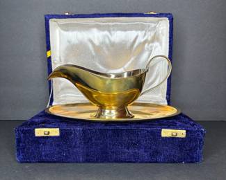 Gold-Plated Gravy Boat with Underplate 