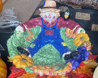 Fitz and Floyd Scarecrow Harvest Decorative Bowl
