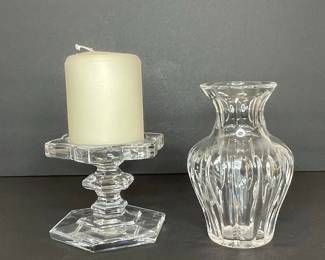 Waterford Crystal Candle Holder and Bud Vase