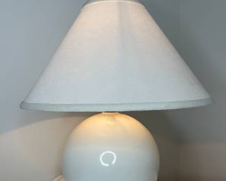 White Ceramic Sphere Table Lamp with Empire Shade
