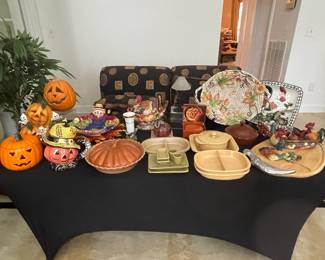 Ceramic Fall Harvest and Halloween Decor includes Fitz & Floyd