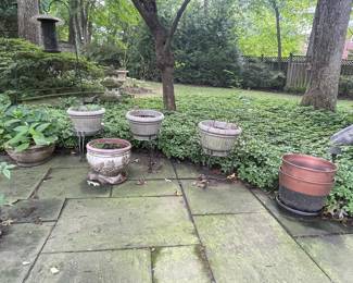Assorted Garden Planters and Stands