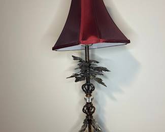 Hollywood Regency Style Bronze Lamp with Foliate Accents