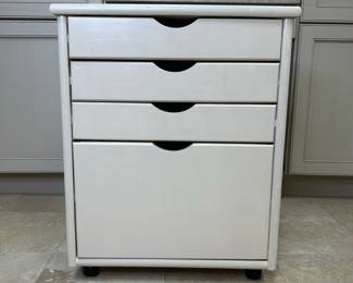 White 3-Drawer Mobile Filing Cabinet